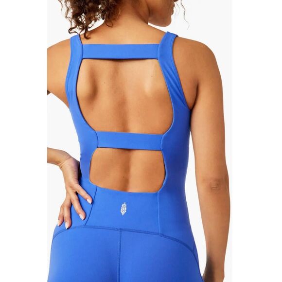 Free People Movement Never Better Jumpsuit Size Large Cobalt Blue NWOT - Picture 3 of 7